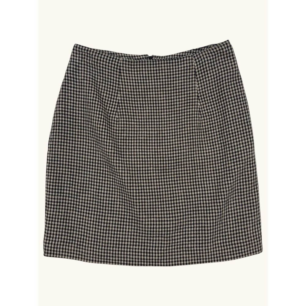 Daily Habit Black White Gingham Mini Skirt Vintage Style Plaid Check Size 7